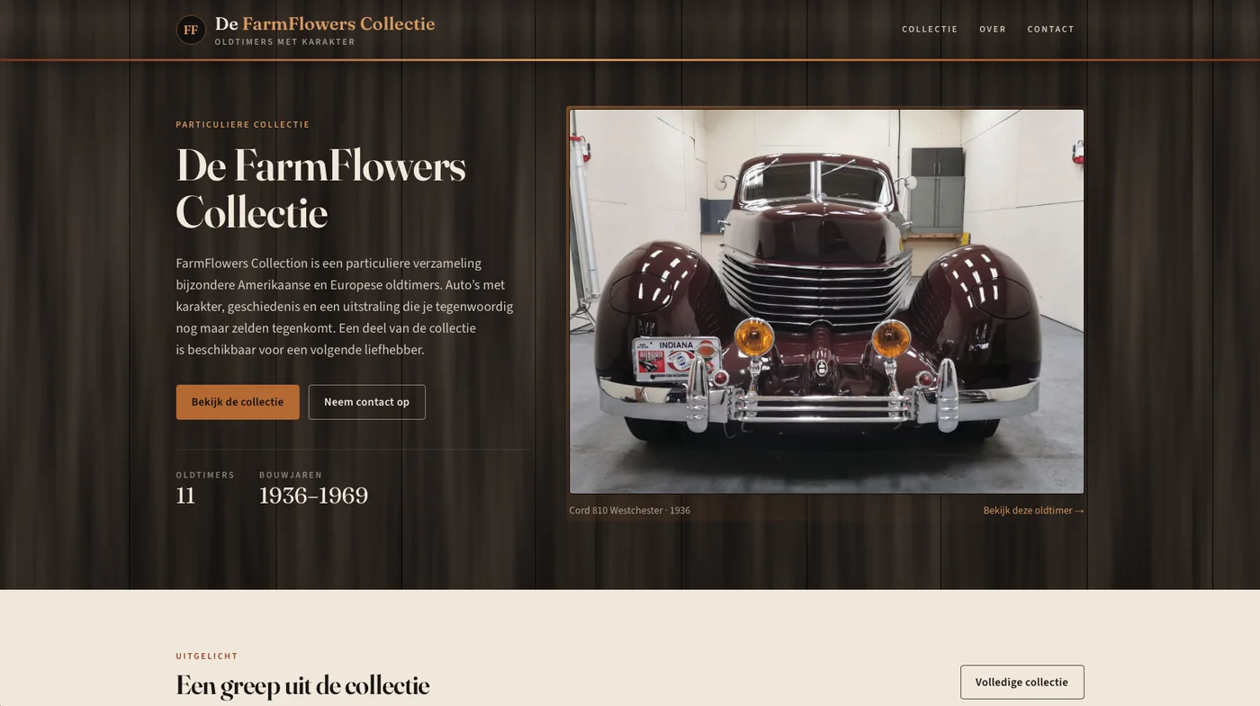 Homepage van de FarmFlowers Collectie